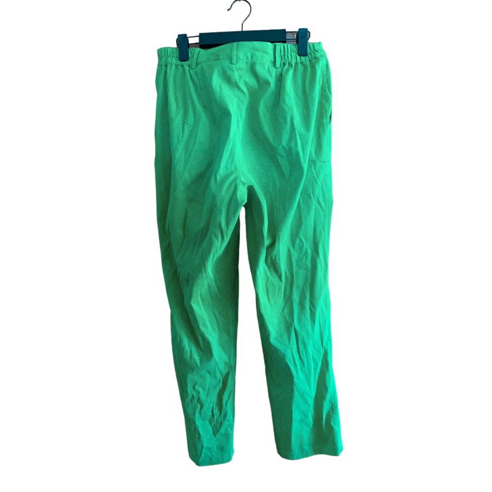 ELCC velvet corduroy green high waist elastic pants M